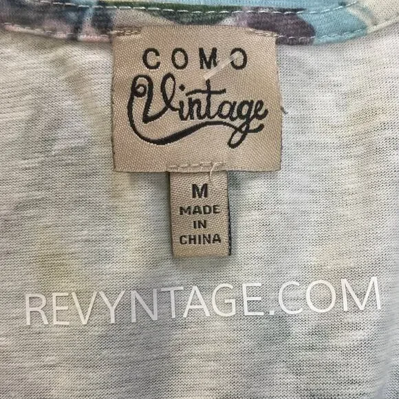 Upcycled Hand Printed Womens Medium Human Skull Goth Bone Floral Long Sleeve Top - Picture 4 of 4